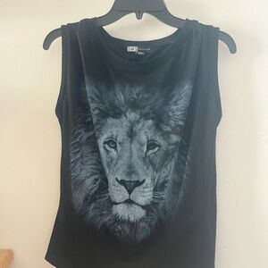 Women's Black Lion Graphic Tank Top